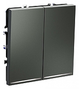 Выключатель проходной двухклавишный с подсветкой без рамки Voltum S70 VLS020406 цвет Серебро