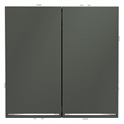 Выключатель проходной двухклавишный с подсветкой без рамки Voltum S70 VLS020406 цвет Серебро-1