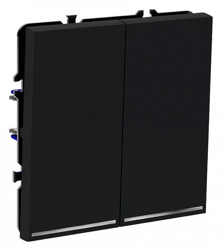 Выключатель проходной двухклавишный с подсветкой без рамки Voltum S70 VLS020407 