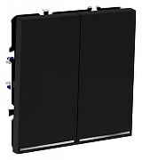 Выключатель проходной двухклавишный с подсветкой без рамки Voltum S70 VLS020408 цвет Черный