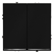 Выключатель проходной двухклавишный с подсветкой без рамки Voltum S70 VLS020408 цвет Черный-1