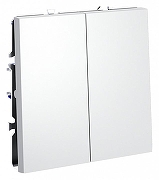 Выключатель двухклавишный без рамки Voltum S70 VLS020602 цвет Белый