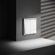 Выключатель двухклавишный без рамки Voltum S70 VLS020602 цвет Белый-4