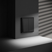 Выключатель двухклавишный без рамки Voltum S70 VLS020608 цвет Черный-4