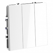 Выключатель трехклавишный без рамки Voltum S70 VLS030101 цвет Белый