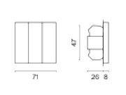 Выключатель трехклавишный без рамки Voltum S70 VLS030101 цвет Белый-6