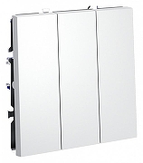 Выключатель трехклавишный без рамки Voltum S70 VLS030102 цвет Белый