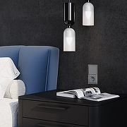 Выключатель трехклавишный без рамки Voltum S70 VLS030105 цвет Сталь-6