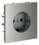 Розетка с заземлением, без рамки Voltum S70 VLS040105 цвет Сталь