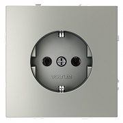 Розетка с заземлением, без рамки Voltum S70 VLS040105 цвет Сталь-1