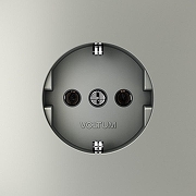 Розетка с заземлением, без рамки Voltum S70 VLS040105 цвет Сталь-2