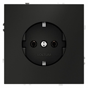 Розетка с заземлением, без рамки Voltum S70 VLS040108 цвет Черный-1