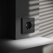 Розетка с заземлением, без рамки Voltum S70 VLS040108 цвет Черный-4