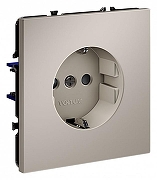 Розетка с заземлением и со шторкой, без рамки Voltum S70 VLS040203 цвет Серый