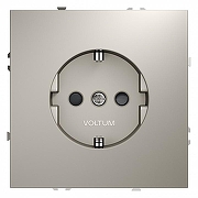 Розетка с заземлением и со шторкой, без рамки Voltum S70 VLS040203 цвет Серый-1