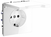 Розетка с заземлением и со шторкой, без рамки с крышкой Voltum S70 VLS040301 цвет Белый