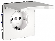 Розетка с заземлением и со шторкой, без рамки с крышкой Voltum S70 VLS040302 цвет Белый