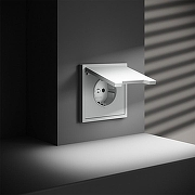 Розетка с заземлением и со шторкой, без рамки с крышкой Voltum S70 VLS040302 цвет Белый-3