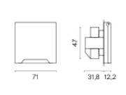 Розетка с заземлением и со шторкой, без рамки с крышкой Voltum S70 VLS040305 цвет Сталь-7