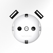 Розетка с заземлением и со шторкой и 2хUSB type A, без рамки Voltum S70 VLS040402 цвет Белый-2