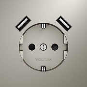 Розетка с заземлением и со шторкой и 2хUSB type A, без рамки Voltum S70 VLS040403 цвет Серый-2