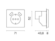 Розетка с заземлением и со шторкой и 2хUSB type A, без рамки Voltum S70 VLS040404 цвет Бежевый-7