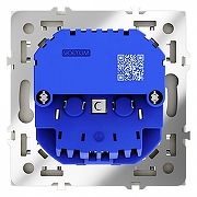 Розетка с заземлением и со шторкой и 2хUSB type A, без рамки Voltum S70 VLS040405 цвет Сталь-3