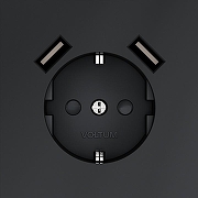 Розетка с заземлением и со шторкой и 2хUSB type A, без рамки Voltum S70 VLS040407 цвет Графит-2