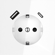 Розетка с заземлением и со шторкой и 2хUSB type A и C, без рамки Voltum S70 VLS040501 цвет Белый-2