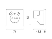 Розетка с заземлением и со шторкой и 2хUSB type A и C, без рамки Voltum S70 VLS040501 цвет Белый-7