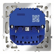 Розетка с заземлением и со шторкой и 2хUSB type A и C, без рамки Voltum S70 VLS040505 цвет Сталь-3