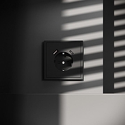 Розетка с заземлением и со шторкой и 2хUSB type A и C, без рамки Voltum S70 VLS040508 цвет Черный-4