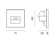 Розетка Ethernet RJ-45 без рамки Voltum S70 VLS060105 цвет Сталь-7