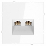 Розетка двойная Ethernet RJ-45 без рамки Voltum S70 VLS060201 цвет Белый-1