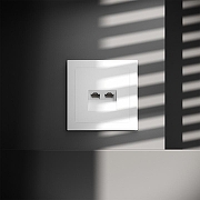 Розетка двойная Ethernet RJ-45 без рамки Voltum S70 VLS060202 цвет Белый-5