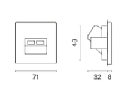 Розетка двойная Ethernet RJ-45 без рамки Voltum S70 VLS060202 цвет Белый-7