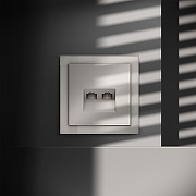 Розетка двойная Ethernet RJ-45 без рамки Voltum S70 VLS060203 цвет Серый-4