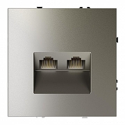 Розетка двойная Ethernet RJ-45 без рамки Voltum S70 VLS060204 цвет Бежевый-1