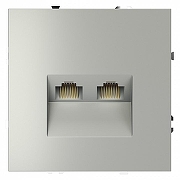 Розетка двойная Ethernet RJ-45 без рамки Voltum S70 VLS060205 цвет Сталь-1