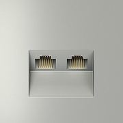 Розетка двойная Ethernet RJ-45 без рамки Voltum S70 VLS060205 цвет Сталь-2