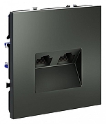 Розетка двойная Ethernet RJ-45 без рамки Voltum S70 VLS060206 цвет Серебро