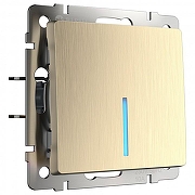 Выключатель одноклавишный с подсветкой без рамки Werkel шампань рифленый W1110110 цвет Бежевый