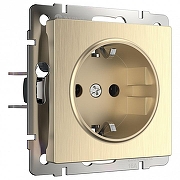 Розетка с заземлением, без рамки Werkel шампань рифленый W1171010 цвет Бежевый
