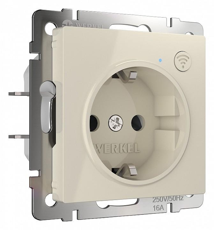 Розетка с заземлением и со шторками, без рамки с Wi-Fi Werkel слоновая кость W1171603 