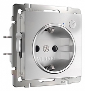 Розетка с заземлением и со шторками, без рамки с Wi-Fi Werkel серебряный W1171606 цвет Серебро