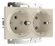Розетка двойная с заземлением, без рамки Werkel слоновая кость W1172003 цвет Слоновая кость