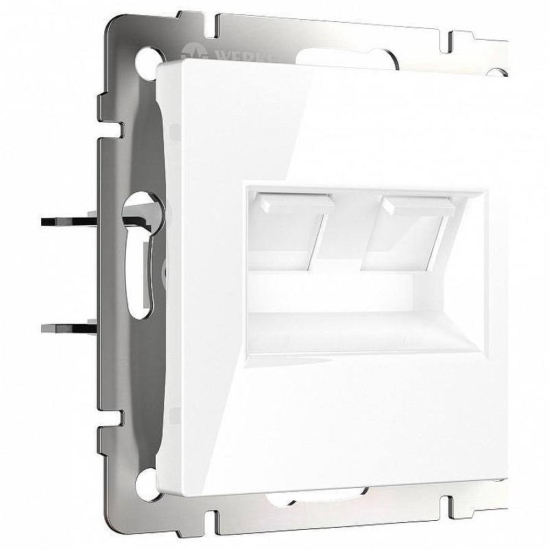Розетка двойная Ethernet RJ-45 без рамки Werkel белый W1181101 