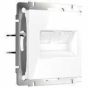 Розетка двойная Ethernet RJ-45 без рамки Werkel белый W1181101 цвет Белый