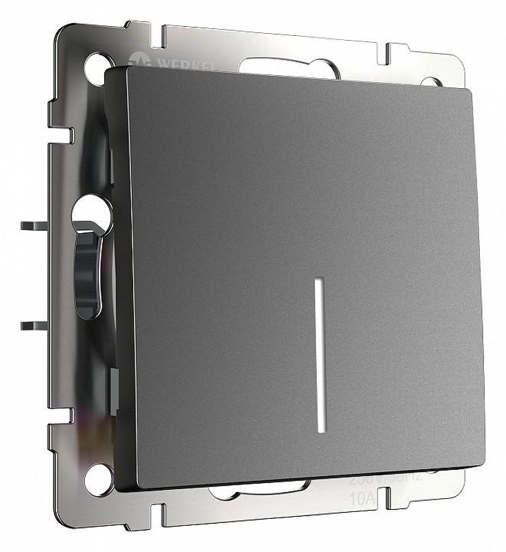 Выключатель одноклавишный с подсветкой без рамки Werkel графит матовый W1110164 