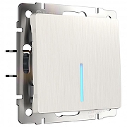 Выключатель одноклавишный с подсветкой без рамки Werkel перламутровый рифленый W1110113 цвет Перламутр